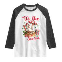 Funny Christmas In July Goose Raglan Shirt Tropical Summer Beach Party