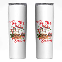 Funny Christmas In July Goose Skinny Tumbler Tropical Summer Beach Party