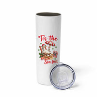 Funny Christmas In July Goose Skinny Tumbler Tropical Summer Beach Party