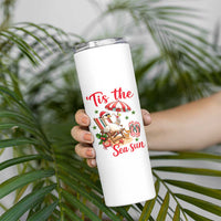 Funny Christmas In July Goose Skinny Tumbler Tropical Summer Beach Party