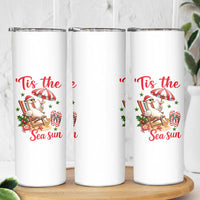Funny Christmas In July Goose Skinny Tumbler Tropical Summer Beach Party