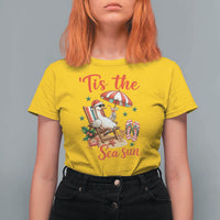 Funny Christmas In July Goose T Shirt For Women Tropical Summer Beach Party