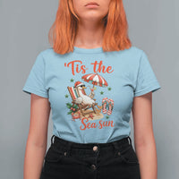 Funny Christmas In July Goose T Shirt For Women Tropical Summer Beach Party