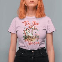 Funny Christmas In July Goose T Shirt For Women Tropical Summer Beach Party