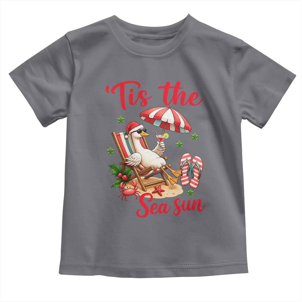 Funny Christmas In July Goose Toddler T Shirt Tropical Summer Beach Party