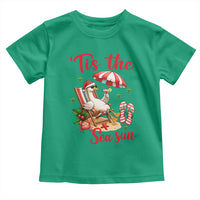 Funny Christmas In July Goose Toddler T Shirt Tropical Summer Beach Party