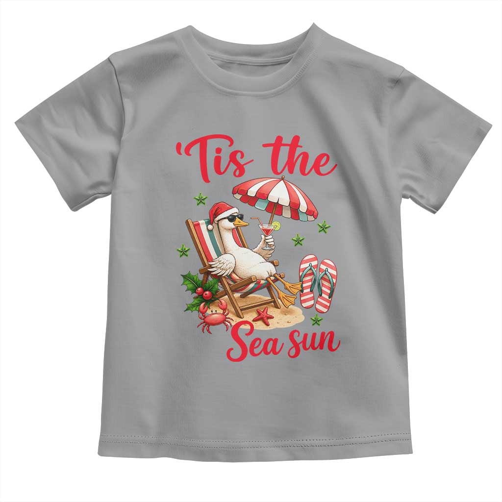 Funny Christmas In July Goose Toddler T Shirt Tropical Summer Beach Party