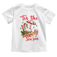 Funny Christmas In July Goose Toddler T Shirt Tropical Summer Beach Party