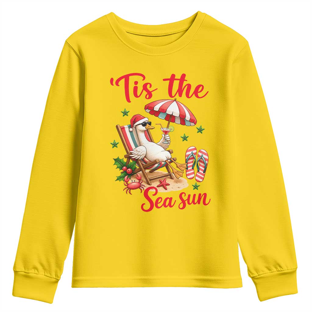 Funny Christmas In July Goose Youth Sweatshirt Tropical Summer Beach Party