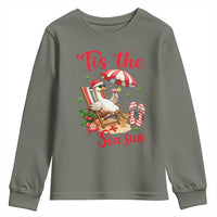 Funny Christmas In July Goose Youth Sweatshirt Tropical Summer Beach Party