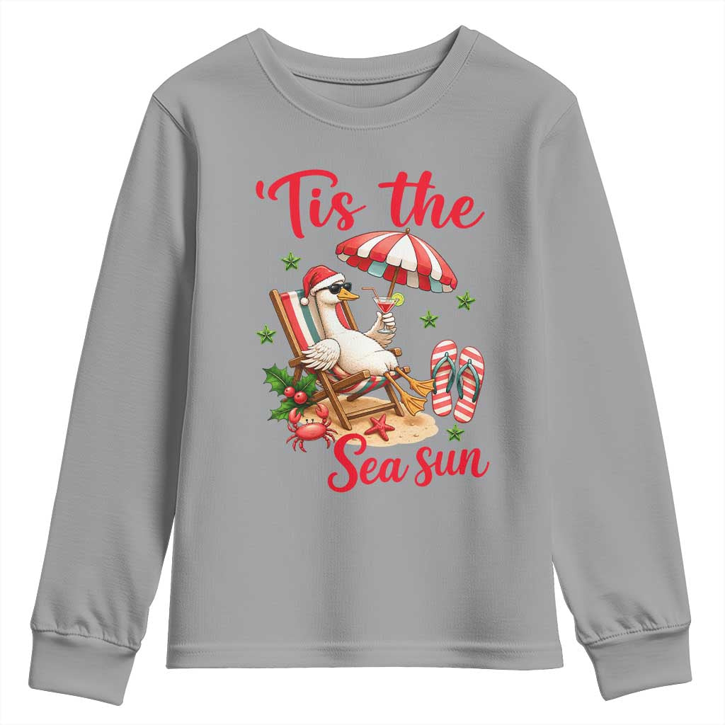 Funny Christmas In July Goose Youth Sweatshirt Tropical Summer Beach Party