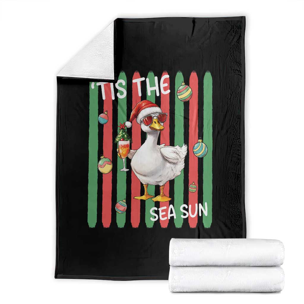 Funny Christmas In July Goose Throw Blanket Tis The Sea Sun