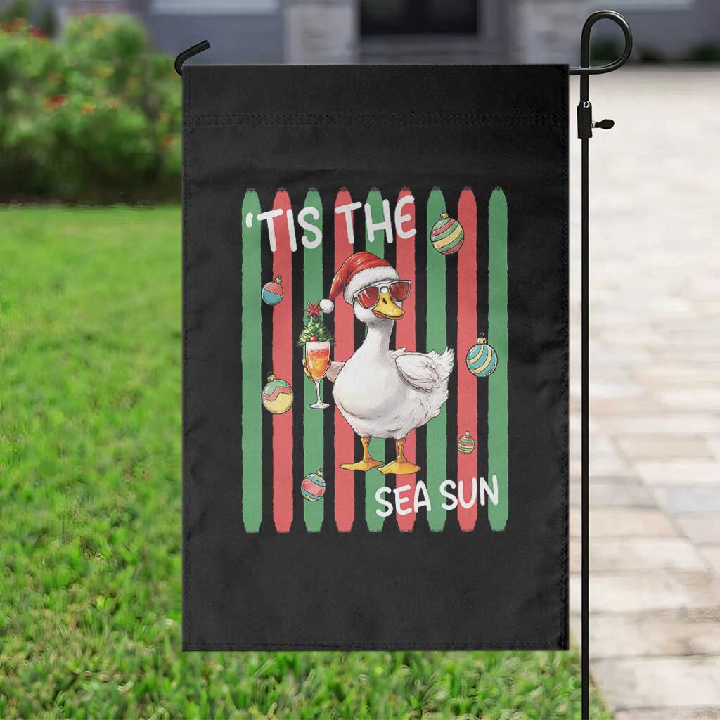 Funny Christmas In July Goose Garden Flag Tis The Sea Sun