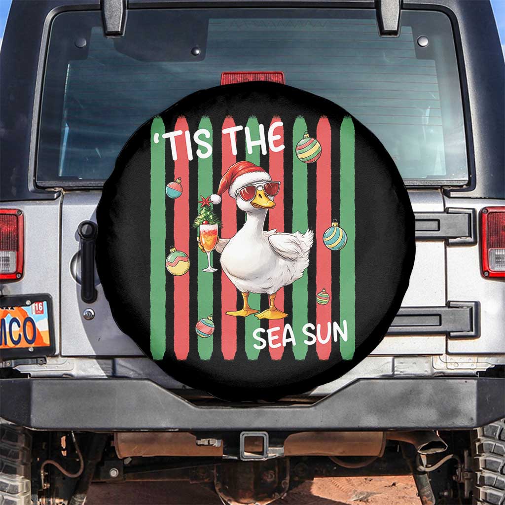 Funny Christmas In July Goose Spare Tire Cover Tis The Sea Sun