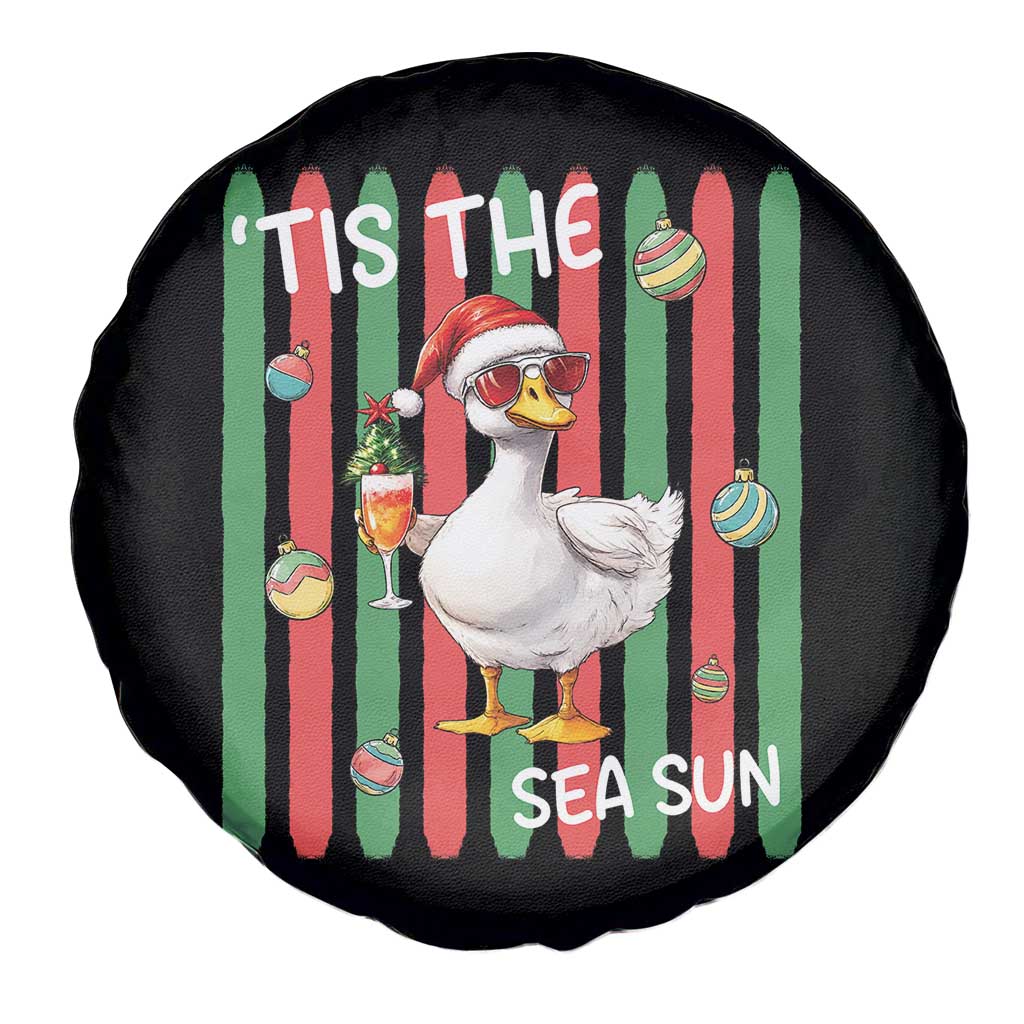 Funny Christmas In July Goose Spare Tire Cover Tis The Sea Sun