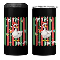 Funny Christmas In July Goose 4 in 1 Can Cooler Tumbler Tis The Sea Sun