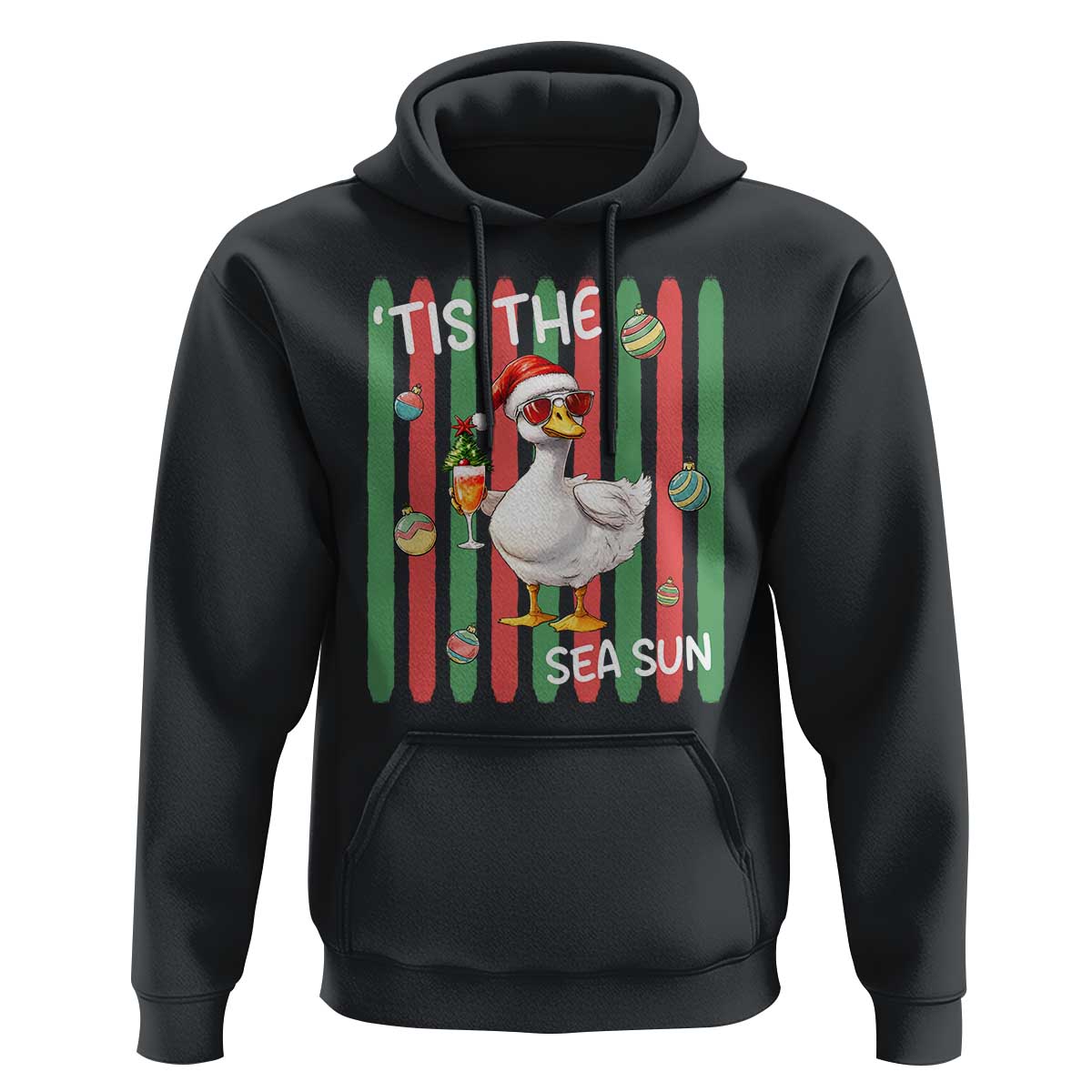 Funny Christmas In July Goose Hoodie Tis The Sea Sun