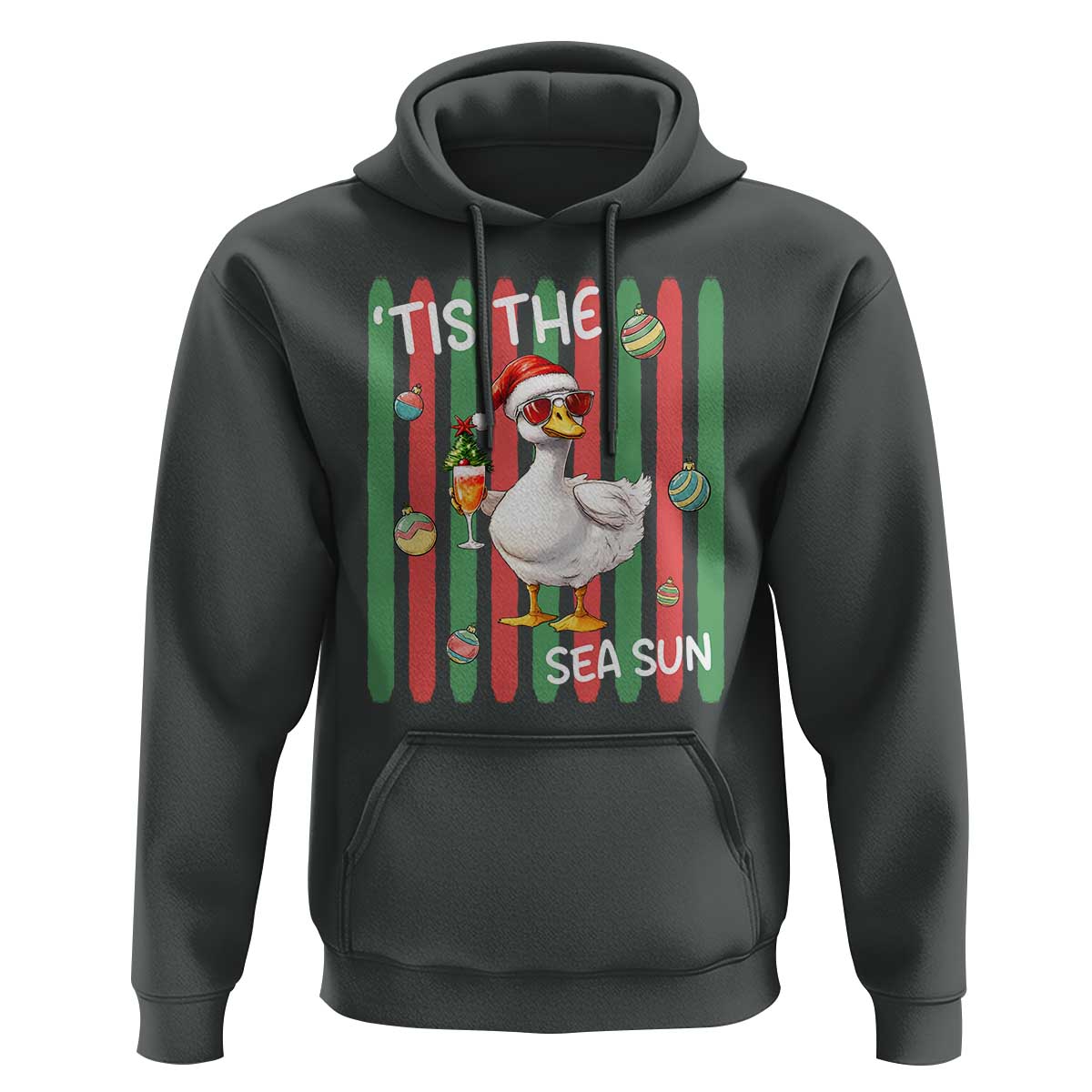 Funny Christmas In July Goose Hoodie Tis The Sea Sun