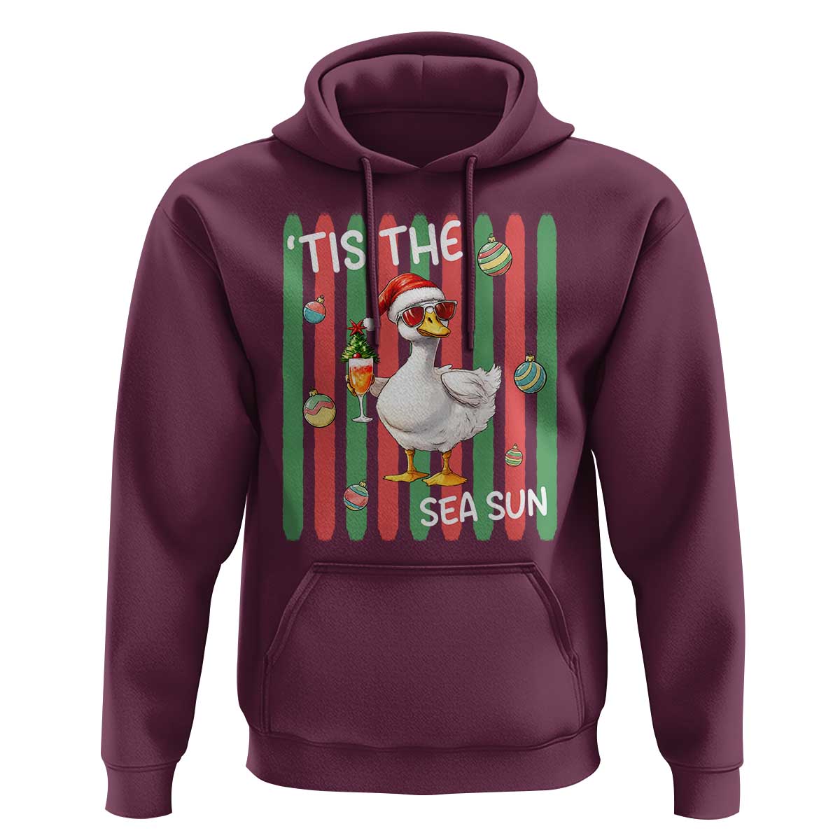 Funny Christmas In July Goose Hoodie Tis The Sea Sun
