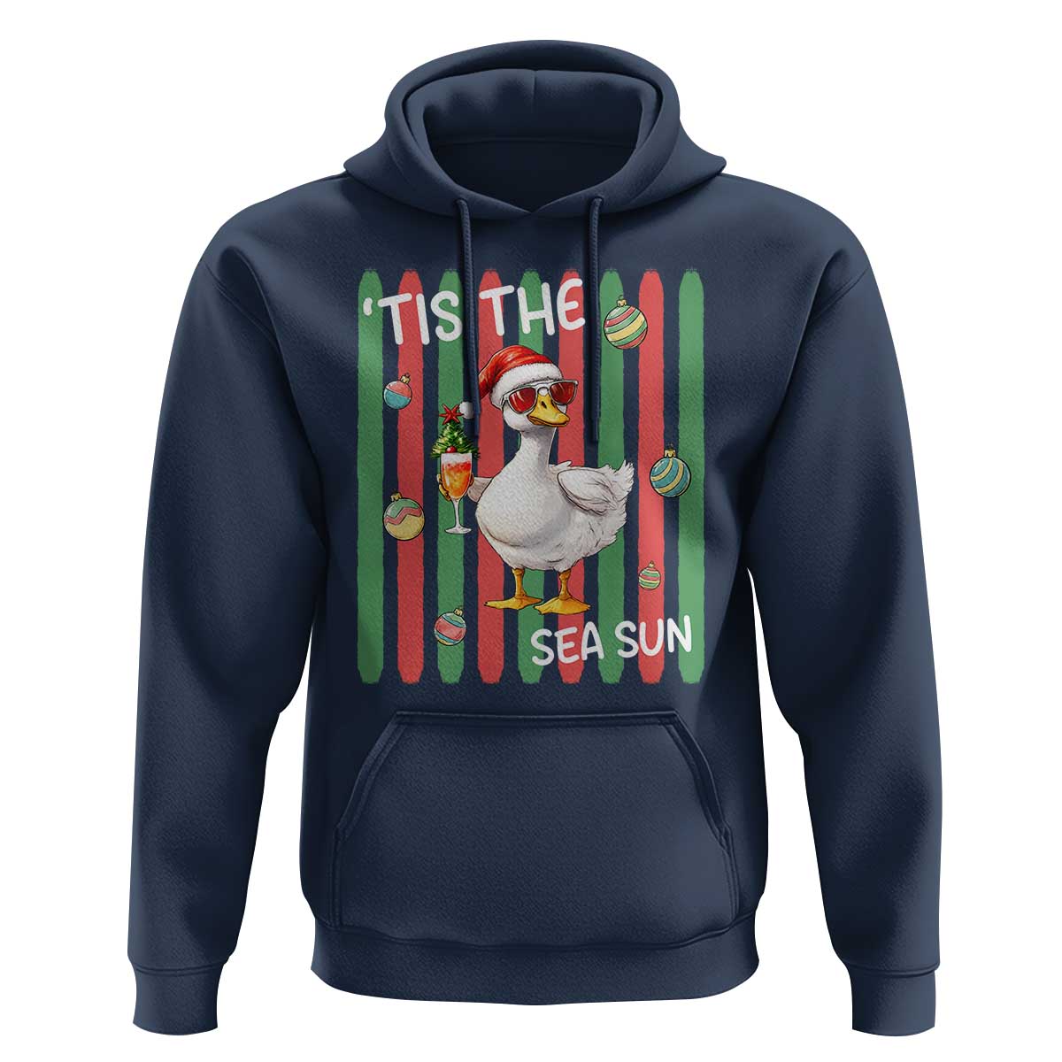 Funny Christmas In July Goose Hoodie Tis The Sea Sun
