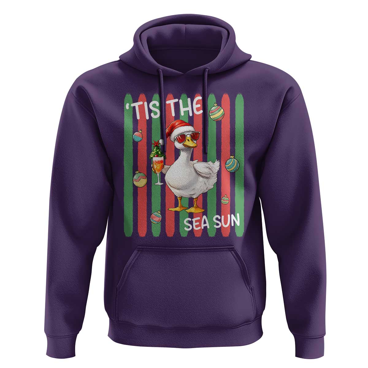 Funny Christmas In July Goose Hoodie Tis The Sea Sun