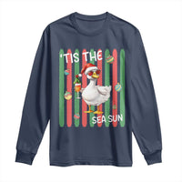 Funny Christmas In July Goose Long Sleeve Shirt Tis The Sea Sun