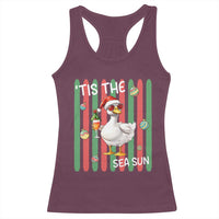 Funny Christmas In July Goose Racerback Tank Top Tis The Sea Sun