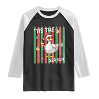 Funny Christmas In July Goose Raglan Shirt Tis The Sea Sun
