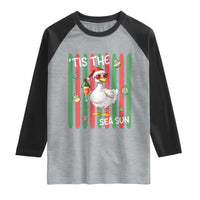 Funny Christmas In July Goose Raglan Shirt Tis The Sea Sun