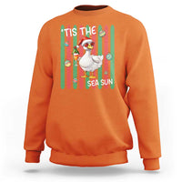 Funny Christmas In July Goose Sweatshirt Tis The Sea Sun