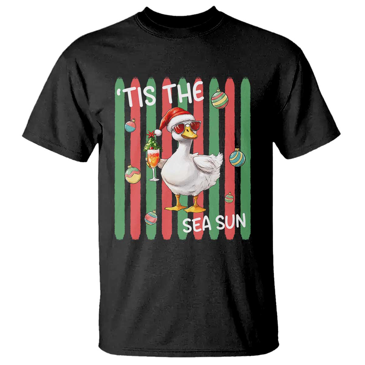 Funny Christmas In July Goose T Shirt Tis The Sea Sun