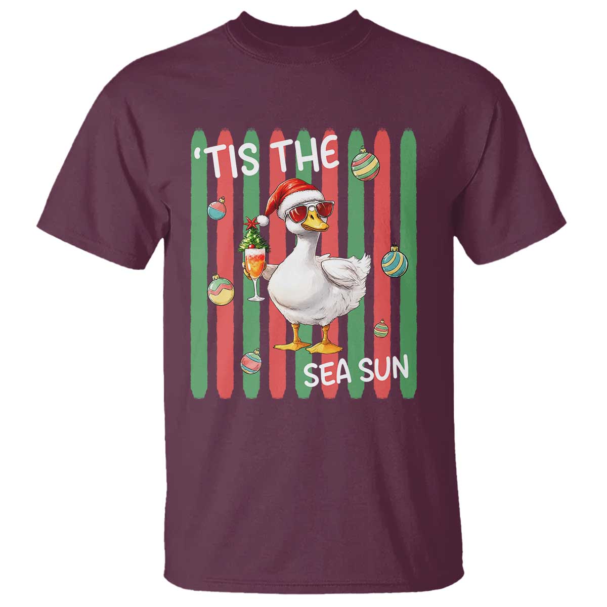 Funny Christmas In July Goose T Shirt Tis The Sea Sun