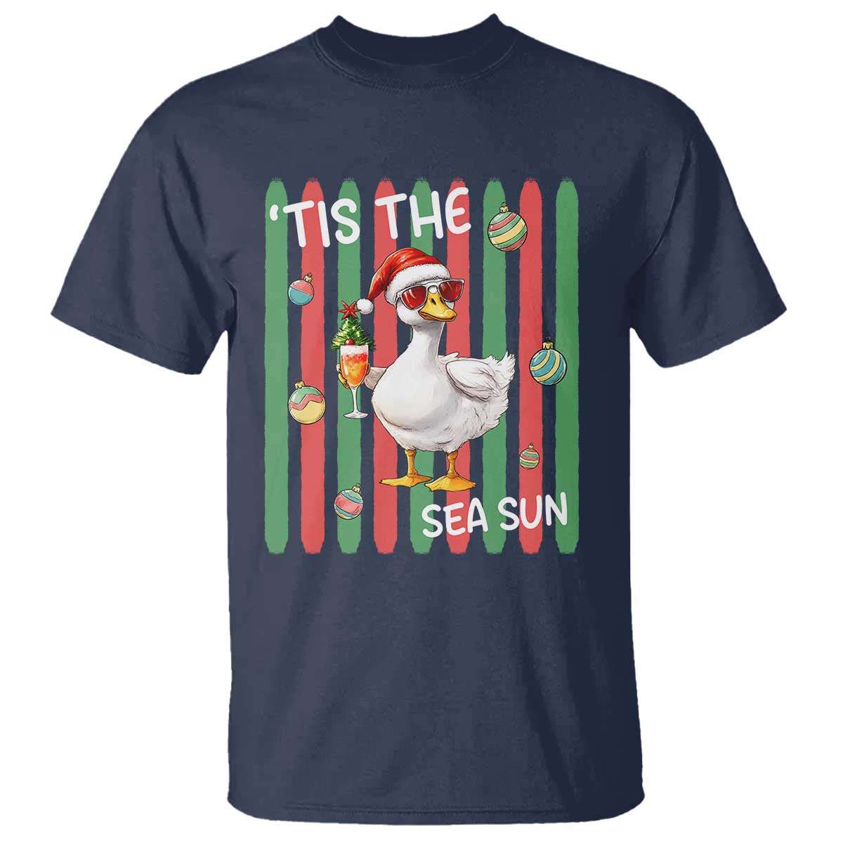 Funny Christmas In July Goose T Shirt Tis The Sea Sun