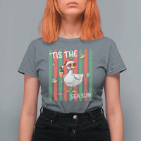 Funny Christmas In July Goose T Shirt For Women Tis The Sea Sun