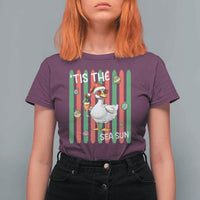 Funny Christmas In July Goose T Shirt For Women Tis The Sea Sun