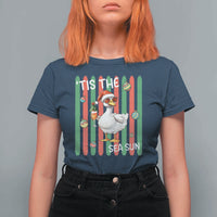 Funny Christmas In July Goose T Shirt For Women Tis The Sea Sun