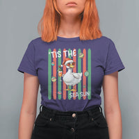 Funny Christmas In July Goose T Shirt For Women Tis The Sea Sun