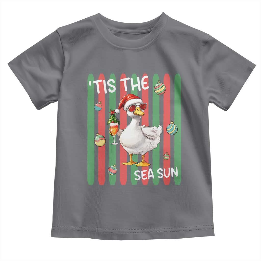 Funny Christmas In July Goose Toddler T Shirt Tis The Sea Sun