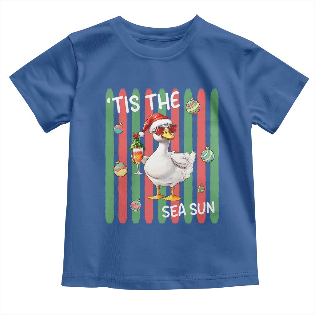 Funny Christmas In July Goose Toddler T Shirt Tis The Sea Sun
