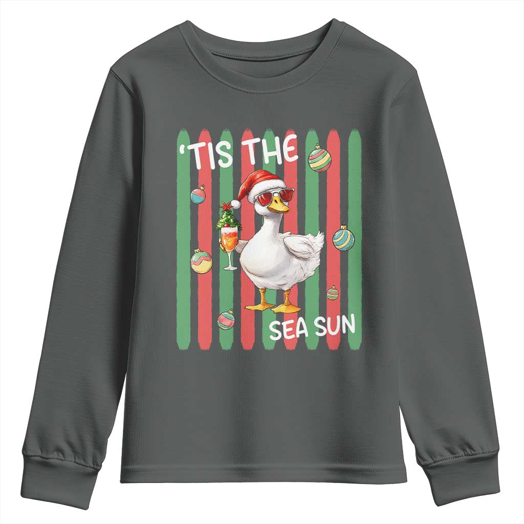 Funny Christmas In July Goose Youth Sweatshirt Tis The Sea Sun