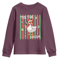 Funny Christmas In July Goose Youth Sweatshirt Tis The Sea Sun