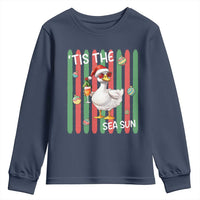 Funny Christmas In July Goose Youth Sweatshirt Tis The Sea Sun
