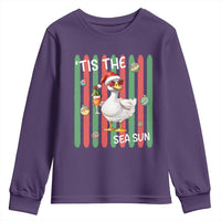 Funny Christmas In July Goose Youth Sweatshirt Tis The Sea Sun