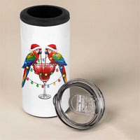 Christmas In July Parrots 4 in 1 Can Cooler Tumbler Summer Beach Party Gift