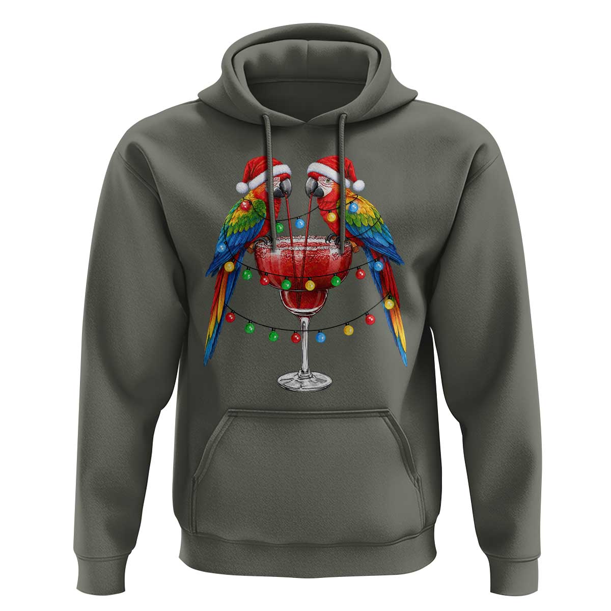 Christmas In July Parrots Hoodie Summer Beach Party Gift