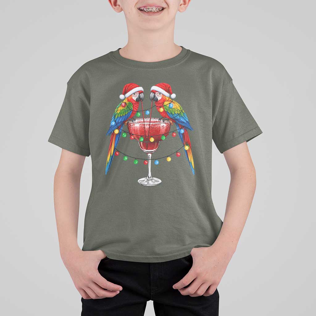 Christmas In July Parrots T Shirt For Kid Summer Beach Party Gift