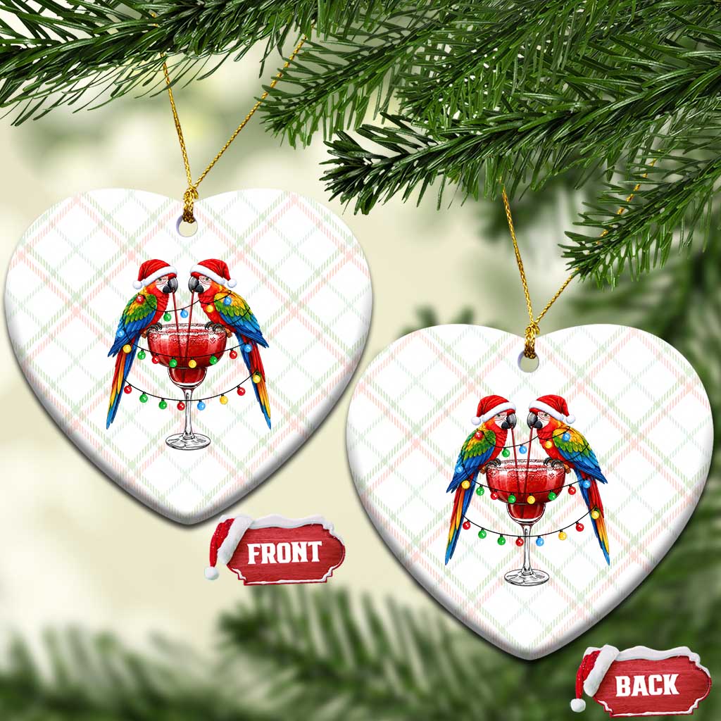 Christmas In July Parrots Ceramic Ornament Summer Beach Party Gift