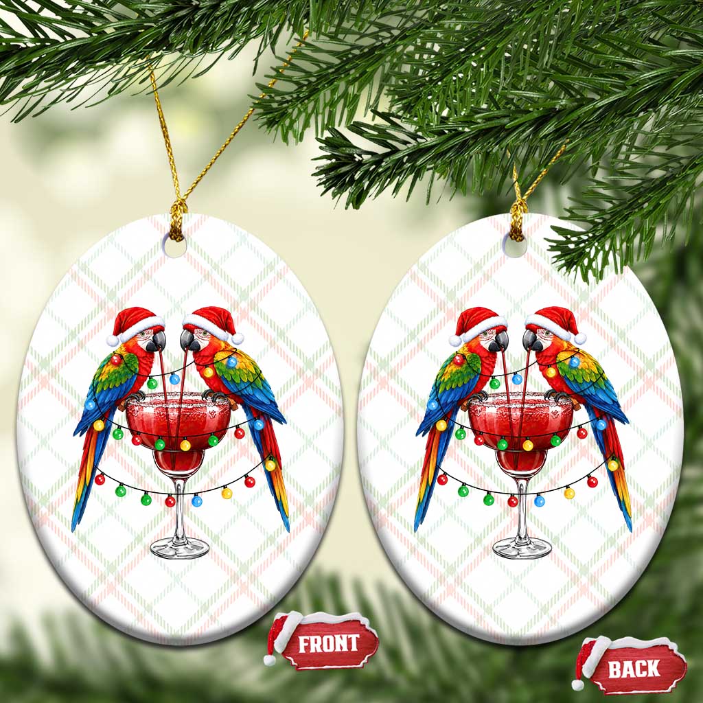 Christmas In July Parrots Ceramic Ornament Summer Beach Party Gift