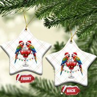 Christmas In July Parrots Ceramic Ornament Summer Beach Party Gift