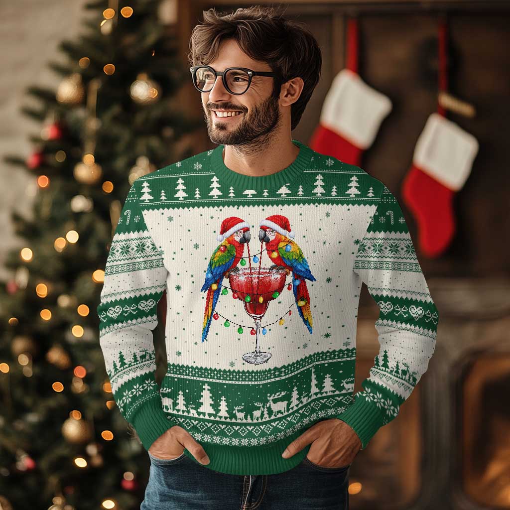 Christmas In July Parrots Ugly Christmas Sweater Summer Beach Party Gift